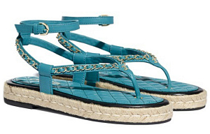 CHANEL One Strap Sandals Women's Turkish Blue 1 2617339