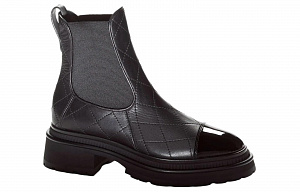 CHANEL Short Chelsea Boots 4cm Women's Black 1 2617399