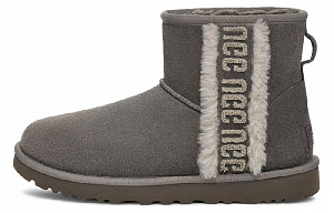 UGG Classic Mini Shearling Logo 'Charcoal' Women's