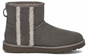 UGG Classic Mini Shearling Logo 'Charcoal' Women's 1 2617635