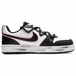 Nike Court Borough Street Black Pink Angel Anti-Slip Wear-Resistant Low-Top Skateboard Shoes Women's Black White Pink 1 2618257
