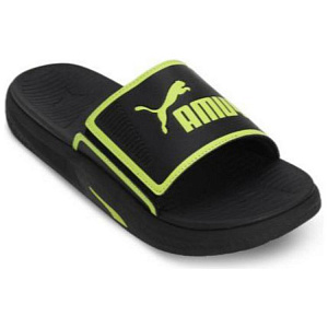 PUMA Softride Sandal Slide Slippers Men's Black Green 1 2618302