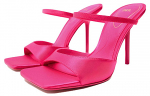 ZARA One Strap Sandals Women's Peach Pink 1 2618462