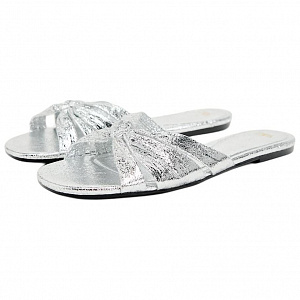 ZARA Slide Slippers Women's Silver 1 2618857