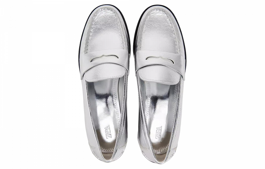 ZARA Loafers Women's Silver купить в интернет-магазине Yoocart с быстрой доставкой по России.