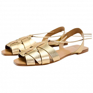 ZARA Strap Sandals Women's Gold 1 2618990
