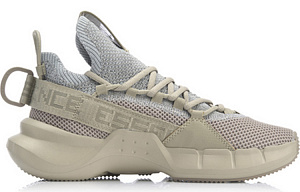 LiNing Essence Lace Up Breathable Mid Top Vintage Basketball Shoes Men's Gray 1 2620826
