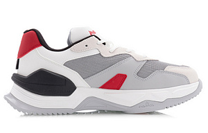 LiNing Reburn Classic Cushioning Rebound Low Top Basketball Shoes Men's White Gray 1 2621329