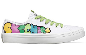 Jeremyville x Skechers V'lites Wear-Resistant Low-Top Skateboard Shoes Women's White Multicolor 1 2622381