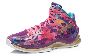 LiNing SONIC 3 Abrasion Resistant High Top Basketball Shoes Men's Purple Gold 1 2622758