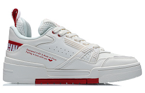 LiNing 001 Btc Anti-Slip Wear-Resistant Low-Top Skateboard Shoes Women's White Red 1 2623313