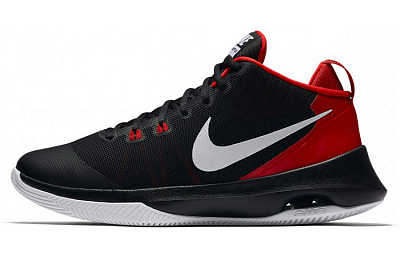 Nike Air Versitile Cushioning Anti-Slip And Wear-Resistant Low-Top Performance Basketball Shoes Unisex Red Black White