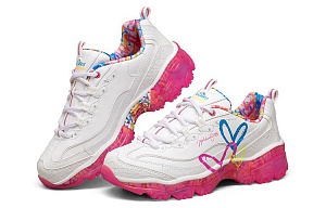 Skechers James Goldcrown X Skechers D'Lites Crystal Low Top Running Shoes Pink/White Women's 2 2623422