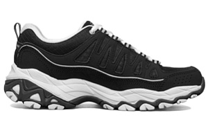 Skechers D Lites Low Top Daddy Shoes Black/White Women's 1 2624134