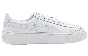 PUMA Basket Platform Ocean Leisure Board Shoes White Women's 1 2624157