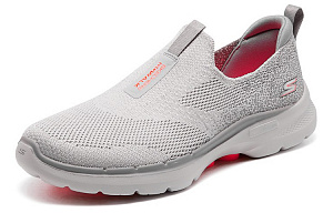 Skechers Go Walk 6 Breathable Cushioning Rebound Low-Top Casual Shoes Women's Gray 1 2625206