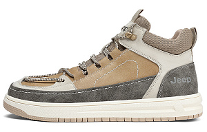 Jeep Mid-Top Trendy Board Shoes Men's Vintage Brown