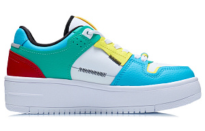 LINING Tianji Series Skateboard Shoes Women's Low-Top Standard White/Dolphin Blue/Teal 1 2625763