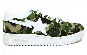 A BATHING APE STA Low Stylish Skateboarding Shoes Women's Green Camouflage 1 2626770