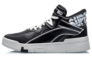 LiNing Wave Superwave Mid Thermal Slip Resistant And Abrasion Resistant Mid Top Skateboard Shoes Men's Black