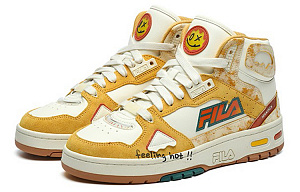 FILA FUSION Teratach Mid Top Casual Shoes Women's Yellow White 1 2627044