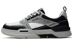 Jeep Wear-Resistant Low-Top Skateboard Shoes Men's Black Gray Color