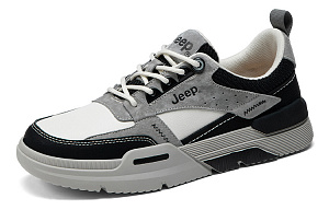 Jeep Wear-Resistant Low-Top Skateboard Shoes Men's Black Gray Color 1 2627093