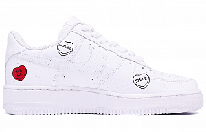 Nike Air Force 1 Low 'Triple White' Low-Top Skateboard Shoes Women's White Red 1 2627635