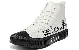 Kappa Wear-Resistant Breathable Coverage High-Top Canvas Shoes Unisex Dark Gray 1 2627824