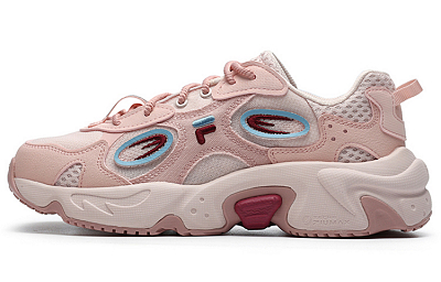 FILA FUSION Raccoon Casual Shoes Women's Low-Top Silver Peony/Ash Gray Pink