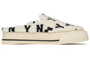 MLB Playball Mule Fleece Monogram Warm Slip-Resistant Cushioning Wear-Resistant Low-Top Skateboard Shoes Unisex White 1 2632679