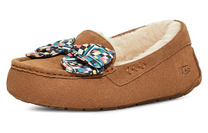 UGG Ansley Bow Slippers 'Tan Blue' Women's 1 2633410