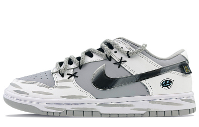 Nike Dunk Low Low-Top Skateboard Shoes Men's Gray White