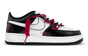 Nike Air Force 1 Low Low-Top Skateboard Shoes GS Black White Red 1 2633862