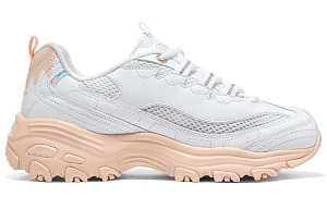 Skechers D'LITES 1.0 Low Top Chunky Sneakers Women's White Orange 1 2634037