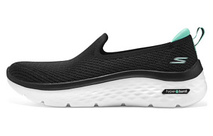 Skechers Go Walk Arch Fit Low Top Casual Shoes Women's Black Cyan