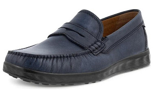 Ecco Lightweight Mok Collection Casual Leather Shoes Men's Ocean Blue 1 2634194