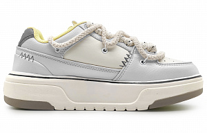 MLB Chunky Liner Slip-Resistant Cushioning Wear-Resistant Low-Top Skateboard Shoes Unisex Light Gray 1 2636020