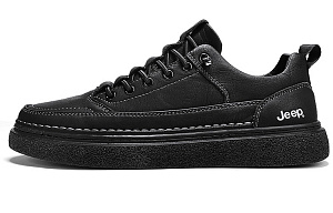 Jeep Low Top Skateboard Shoes Men's Black