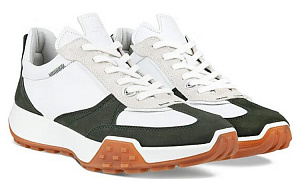 Ecco Cushioning Anti-Slip And Wear-Resistant Low-Top Casual Shoes Men's White Green 1 2637395