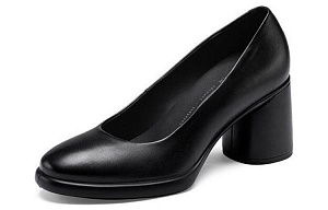 Ecco Chunky Heel High Heels 7cm Women's Black 1 2637664