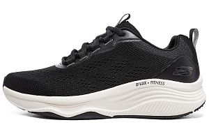 Skechers D'lux Fitness Low Top Casual Running Shoes Men's Black White