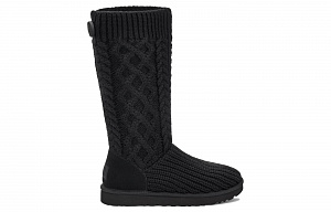UGG Classic Cardi Cabled Knit Boot Black Women's 1 2638719