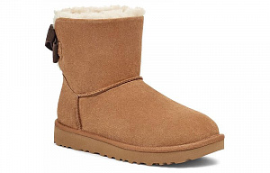 UGG Mini Bailey Suede Bow For 'Chestnut' Women's 1 2639828