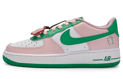 Nike Air Force 1 Low 07 Low Top Skateboard Shoes Men's Pink Green White