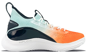Under Armour Curry 8 Cushioned Wear-Resistant Breathable Mid-Top Basketball Shoes Unisex Orange Black 1 2640946