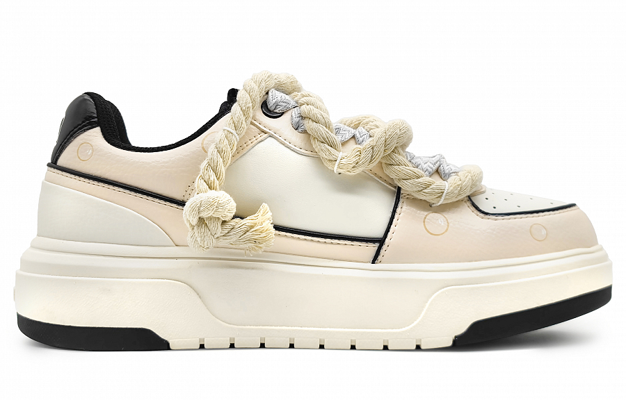 MLB Chunky Liner Wear-Resistant Height Increasing Low-Top Skateboard Shoes Unisex Beige купить в интернет-магазине Yoocart с быстрой доставкой по России.