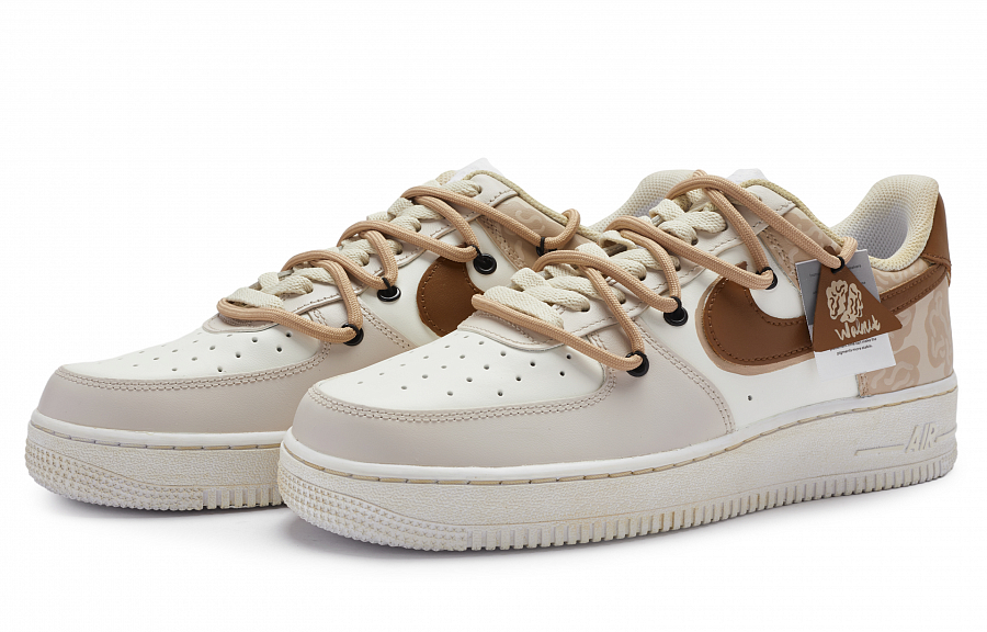 Nike Air Force 1 Slip-Resistant Low-Top Skateboard Shoes Men's Beige Brown купить в интернет-магазине Yoocart с быстрой доставкой по России.