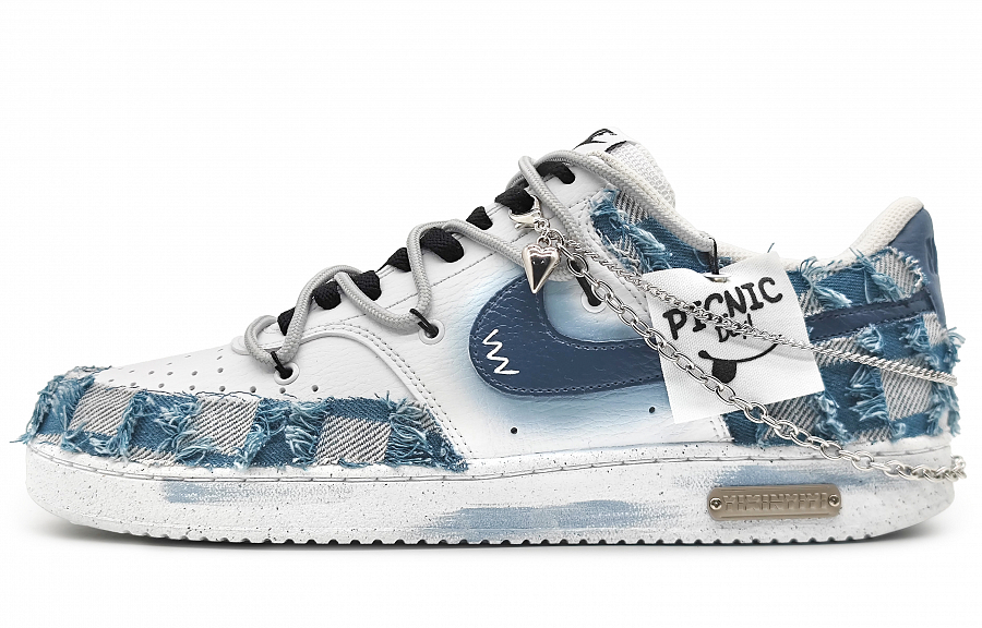 Nike Court Vision 1 Non-slip Lightweight Low-Top Skateboard Shoes Women's White Blue купить в интернет-магазине Yoocart с быстрой доставкой по России.