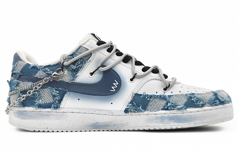 Nike Court Vision 1 Non-slip Lightweight Low-Top Skateboard Shoes Women's White Blue купить в интернет-магазине Yoocart с быстрой доставкой по России.